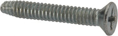 Value Collection - #10-24 UNC Thread, 1-1/4" OAL, #2 Phillips Drive Steel Thread Cutting Screw - Flat Head, Grade 1016-1024, Point Type F, Zinc-Plated Finish - Exact Tooling