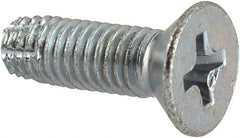Value Collection - #10-32 UNF Thread, 5/8" OAL, #2 Phillips Drive Steel Thread Cutting Screw - Flat Head, Grade 1016-1024, Point Type F, Zinc-Plated Finish - Exact Tooling