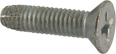 Value Collection - #10-32 UNF Thread, 3/4" OAL, #2 Phillips Drive Steel Thread Cutting Screw - Flat Head, Grade 1016-1024, Point Type F, Zinc-Plated Finish - Exact Tooling