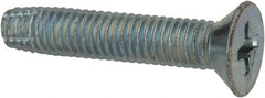 Value Collection - #10-32 UNF Thread, 1" OAL, #2 Phillips Drive Steel Thread Cutting Screw - Flat Head, Grade 1016-1024, Point Type F, Zinc-Plated Finish - Exact Tooling