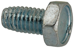 Value Collection - #10-32 UNF Thread, 3/8" Length Under Head, Hex Drive Steel Thread Cutting Screw - Hex Head, Grade 1016-1024, Point Type F, Zinc-Plated Finish - Exact Tooling