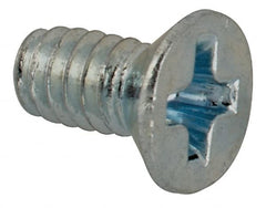 Value Collection - #2-56 UNC, 3/16" OAL Phillips Drive Machine Screw - Flat Head, Grade J82 Steel, Zinc-Plated Finish, Without Washer - Exact Tooling