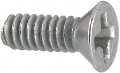 Value Collection - #2-56 UNC, 1/4" OAL Phillips Drive Machine Screw - Flat Head, Grade J82 Steel, Zinc-Plated Finish, Without Washer - Exact Tooling