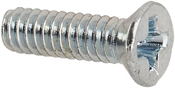Value Collection - #2-56 UNC, 5/16" OAL Phillips Drive Machine Screw - Flat Head, Grade J82 Steel, Zinc-Plated Finish, Without Washer - Exact Tooling