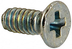 Value Collection - #3-48 UNC, 1/4" OAL Phillips Drive Machine Screw - Flat Head, Grade J82 Steel, Zinc-Plated Finish, Without Washer - Exact Tooling