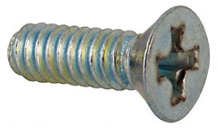 Value Collection - #3-48 UNC, 5/16" OAL Phillips Drive Machine Screw - Flat Head, Grade J82 Steel, Zinc-Plated Finish, Without Washer - Exact Tooling