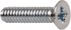 Value Collection - #3-48 UNC, 7/16" OAL Phillips Drive Machine Screw - Flat Head, Grade J82 Steel, Zinc-Plated Finish, Without Washer - Exact Tooling