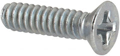 Value Collection - #4-40 UNC, 7/16" OAL Phillips Drive Machine Screw - Flat Head, Grade J82 Steel, Zinc-Plated Finish, Without Washer - Exact Tooling