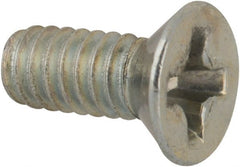 Value Collection - #5-40 UNC, 5/16" OAL Phillips Drive Machine Screw - Flat Head, Grade J82 Steel, Zinc-Plated Finish, Without Washer - Exact Tooling