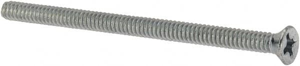 Value Collection - #6-32 UNC, 2-1/4" OAL Phillips Drive Machine Screw - Flat Head, Grade J82 Steel, Zinc-Plated Finish, Without Washer - Exact Tooling