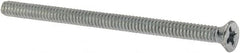 Value Collection - #6-32 UNC, 2-1/4" OAL Phillips Drive Machine Screw - Flat Head, Grade J82 Steel, Zinc-Plated Finish, Without Washer - Exact Tooling