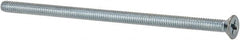 Value Collection - #8-32 UNC, 3-1/2" OAL Phillips Drive Machine Screw - Flat Head, Grade J82 Steel, Zinc-Plated Finish, Without Washer - Exact Tooling