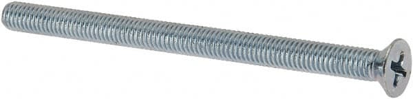 Value Collection - #10-32 UNF, 2-3/4" OAL Phillips Drive Machine Screw - Flat Head, Grade J82 Steel, Zinc-Plated Finish, Without Washer - Exact Tooling