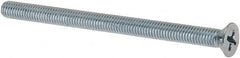 Value Collection - #10-32 UNF, 2-3/4" OAL Phillips Drive Machine Screw - Flat Head, Grade J82 Steel, Zinc-Plated Finish, Without Washer - Exact Tooling