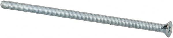 Value Collection - #10-32 UNF, 4" OAL Phillips Drive Machine Screw - Flat Head, Grade J82 Steel, Zinc-Plated Finish, Without Washer - Exact Tooling