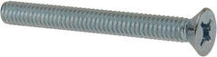 Value Collection - #12-24 UNC, 2" OAL Phillips Drive Machine Screw - Flat Head, Grade J82 Steel, Zinc-Plated Finish, Without Washer - Exact Tooling