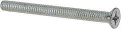 Value Collection - #12-24 UNC, 2-1/2" OAL Phillips Drive Machine Screw - Flat Head, Grade J82 Steel, Zinc-Plated Finish, Without Washer - Exact Tooling