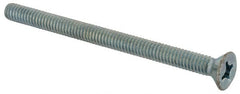 Value Collection - #12-24 UNC, 3" OAL Phillips Drive Machine Screw - Flat Head, Grade J82 Steel, Zinc-Plated Finish, Without Washer - Exact Tooling