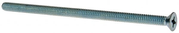 Value Collection - 1/4-20 UNC, 5" OAL Phillips Drive Machine Screw - Flat Head, Grade J82 Steel, Zinc-Plated Finish, Without Washer - Exact Tooling