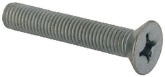 Value Collection - 1/4-28 UNF, 1-1/2" OAL Phillips Drive Machine Screw - Flat Head, Grade J82 Steel, Zinc-Plated Finish, Without Washer - Exact Tooling