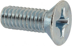 Value Collection - 5/16-18 UNC, 7/8" OAL Phillips Drive Machine Screw - Flat Head, Grade J82 Steel, Zinc-Plated Finish, Without Washer - Exact Tooling