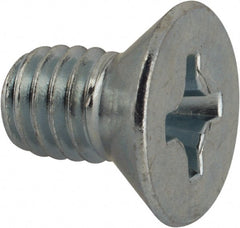 Value Collection - 3/8-16 UNC, 5/8" OAL Phillips Drive Machine Screw - Flat Head, Grade J82 Steel, Zinc-Plated Finish, Without Washer - Exact Tooling