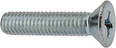 Value Collection - 3/8-16 UNC, 1-3/4" OAL Phillips Drive Machine Screw - Flat Head, Grade J82 Steel, Zinc-Plated Finish, Without Washer - Exact Tooling