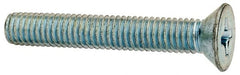 Value Collection - 3/8-16 UNC, 2-1/2" OAL Phillips Drive Machine Screw - Flat Head, Grade J82 Steel, Zinc-Plated Finish, Without Washer - Exact Tooling