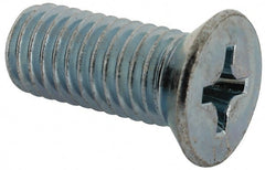 Value Collection - 1/2-13 UNC, 1-1/4" OAL Phillips Drive Machine Screw - Flat Head, Grade J82 Steel, Zinc-Plated Finish, Without Washer - Exact Tooling