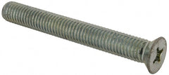 Value Collection - 1/2-13 UNC, 4" OAL Phillips Drive Machine Screw - Flat Head, Grade J82 Steel, Zinc-Plated Finish, Without Washer - Exact Tooling