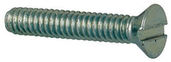 Value Collection - #2-56 UNC, 1/2" OAL Slotted Drive Machine Screw - Flat Head, Grade J82 Steel, Zinc-Plated Finish, Without Washer - Exact Tooling