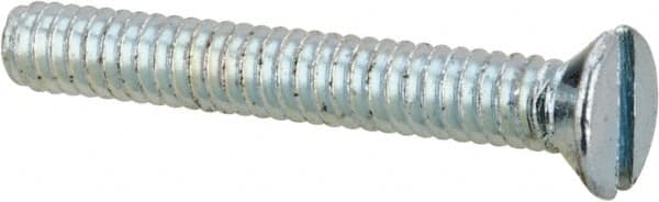 Value Collection - #2-56 UNC, 5/8" OAL Slotted Drive Machine Screw - Flat Head, Grade J82 Steel, Zinc-Plated Finish, Without Washer - Exact Tooling