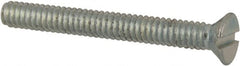 Value Collection - #2-56 UNC, 3/4" OAL Slotted Drive Machine Screw - Flat Head, Grade J82 Steel, Zinc-Plated Finish, Without Washer - Exact Tooling