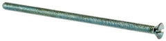 Value Collection - #8-32 UNC, 3-1/2" OAL Slotted Drive Machine Screw - Flat Head, Grade J82 Steel, Zinc-Plated Finish, Without Washer - Exact Tooling