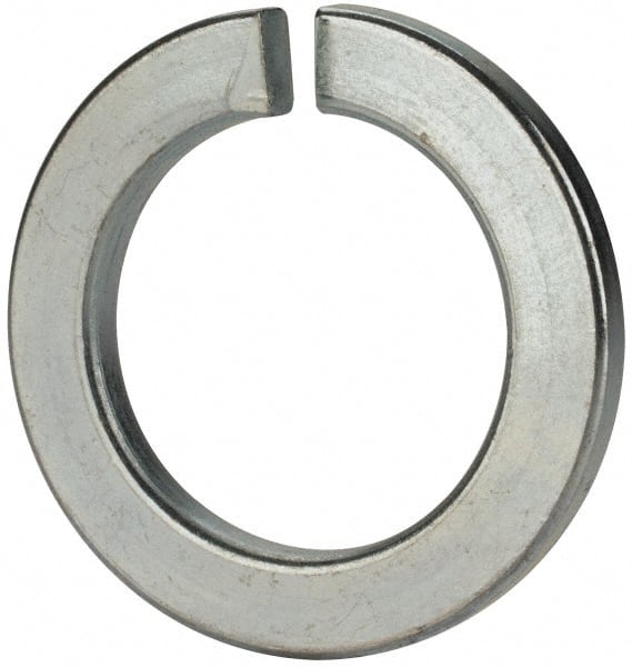 Value Collection - M48, 49mm ID, 75mm OD, 7mm Thick Split Lock Washer - Grade 8 Spring Steel, Zinc-Plated Finish, 49mm Min ID, 50.5mm Max ID - Exact Tooling