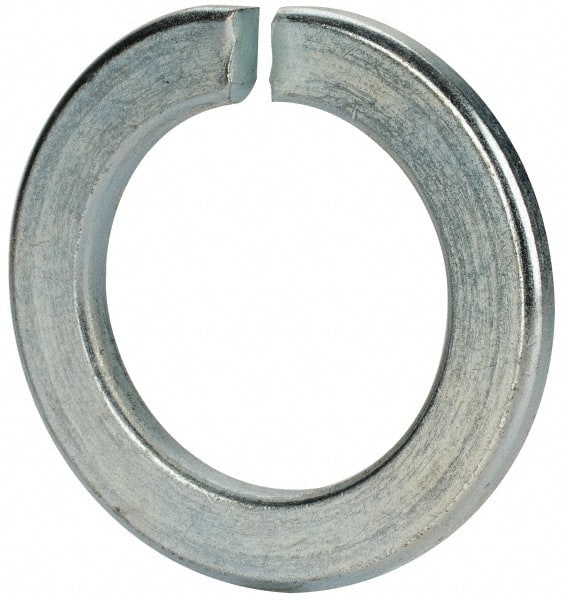 Value Collection - M52, 53mm ID, 83mm OD, 8mm Thick Split Lock Washer - Grade 8 Spring Steel, Zinc-Plated Finish, 53mm Min ID, 54.5mm Max ID - Exact Tooling