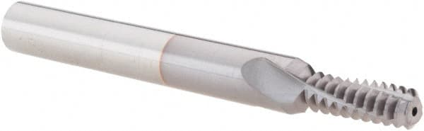 Vargus - 1/4-20, 1/2-20, 3/4-20 to 1-20, 7/16-20 UNC, UNEF, UNF, 0.192" Cutting Diam, 3 Flute, Solid Carbide Helical Flute Thread Mill - Internal Thread, 0.525" LOC, 2.244" OAL, 1/4" Shank Diam - Exact Tooling