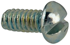 Value Collection - #2-56 UNC, 3/16" Length Under Head Slotted Drive Machine Screw - Round Head, Grade J82 Steel, Zinc-Plated Finish, Without Washer - Exact Tooling