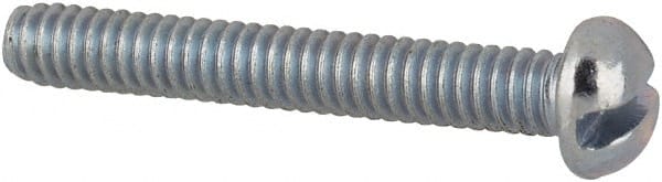 Value Collection - #2-56 UNC, 5/8" Length Under Head Slotted Drive Machine Screw - Round Head, Grade J82 Steel, Zinc-Plated Finish, Without Washer - Exact Tooling
