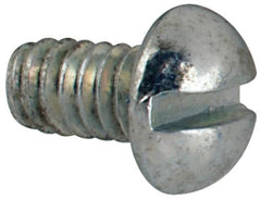 Value Collection - #3-48 UNC, 3/16" Length Under Head Slotted Drive Machine Screw - Round Head, Grade J82 Steel, Zinc-Plated Finish, Without Washer - Exact Tooling