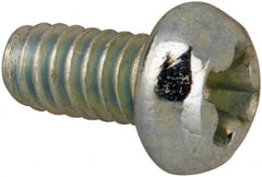 Value Collection - #2-56 UNC, 3/16" Length Under Head Phillips Drive Machine Screw - Round Head, Grade J82 Steel, Zinc-Plated Finish, Without Washer - Exact Tooling