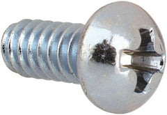 Value Collection - #4-40 UNC, 1/4" Length Under Head Phillips Drive Machine Screw - Round Head, Grade J82 Steel, Zinc-Plated Finish, Without Washer - Exact Tooling