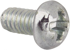 Value Collection - #5-40 UNC, 1/4" Length Under Head Phillips Drive Machine Screw - Round Head, Grade J82 Steel, Zinc-Plated Finish, Without Washer - Exact Tooling