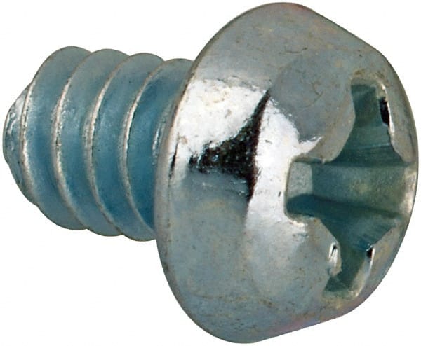 Value Collection - #6-32 UNC, 3/16" Length Under Head Phillips Drive Machine Screw - Round Head, Grade J82 Steel, Zinc-Plated Finish, Without Washer - Exact Tooling