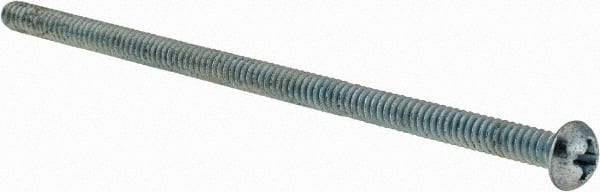 Value Collection - #6-32 UNC, 3" Length Under Head Phillips Drive Machine Screw - Round Head, Grade J82 Steel, Zinc-Plated Finish, Without Washer - Exact Tooling