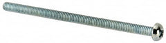Value Collection - #8-32 UNC, 3" Length Under Head Phillips Drive Machine Screw - Round Head, Grade J82 Steel, Zinc-Plated Finish, Without Washer - Exact Tooling