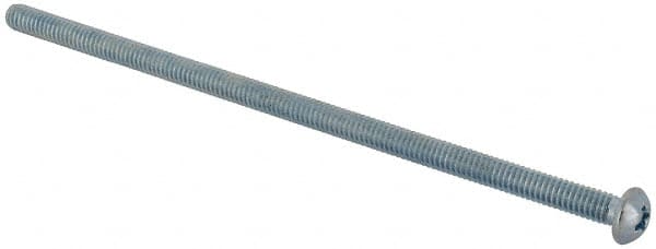 Value Collection - #8-32 UNC, 4" Length Under Head Phillips Drive Machine Screw - Round Head, Grade J82 Steel, Zinc-Plated Finish, Without Washer - Exact Tooling