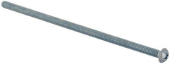 Value Collection - #8-32 UNC, 4" Length Under Head Phillips Drive Machine Screw - Round Head, Grade J82 Steel, Zinc-Plated Finish, Without Washer - Exact Tooling