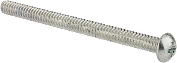 Value Collection - #10-24 UNC, 2-1/2" Length Under Head Phillips Drive Machine Screw - Round Head, Grade J82 Steel, Zinc-Plated Finish, Without Washer - Exact Tooling