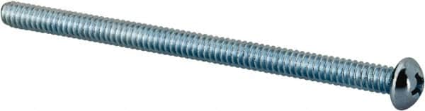 Value Collection - #10-24 UNC, 3" Length Under Head Phillips Drive Machine Screw - Round Head, Grade J82 Steel, Zinc-Plated Finish, Without Washer - Exact Tooling